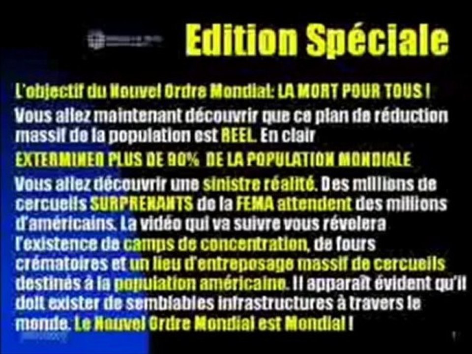 Surpopulation et programme d'extermination massive