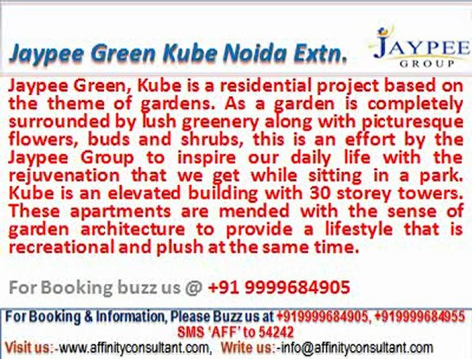 Jaypee greens kube project noida extension @ 09999684905