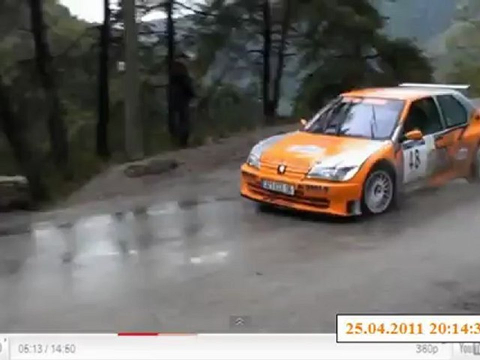 Rallye de l'Escarène 2011 equipage vial et dalbera du teamvaliplan es 3 arrivée de loda