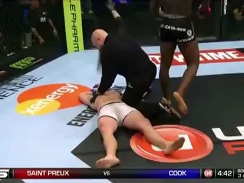 Ovince St. Preux delivers one punch knockout on T.J Cook - Strikeforce : Rousey vs Kaufman