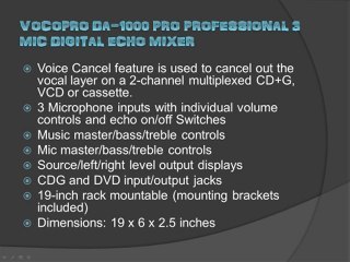 VocoPro DA-1000 Pro Digital Echo Mixer Review - The DA - 1000