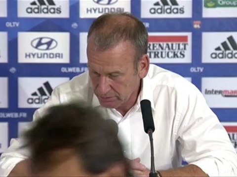 Conférence de presse Olympique Lyonnais - ESTAC Troyes : Rémi GARDE (OL) - Jean-Marc FURLAN (ESTAC) - saison 2012/2013