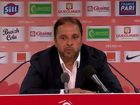 Conférence de presse Stade Brestois 29 - Evian TG FC : Landry CHAUVIN (SB29) - Pablo CORREA (ETG) - saison 2012/2013