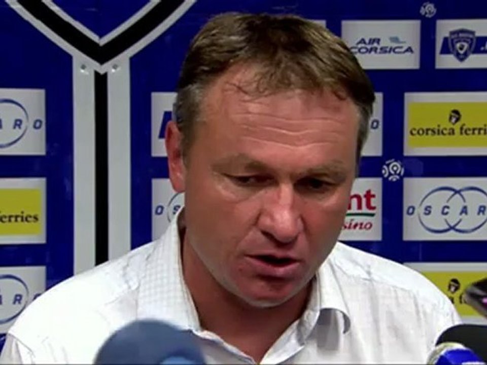 Conférence de presse SC Bastia - Stade de Reims : Frédéric HANTZ (SCB) - Hubert FOURNIER (SdR) - saison 2012/2013