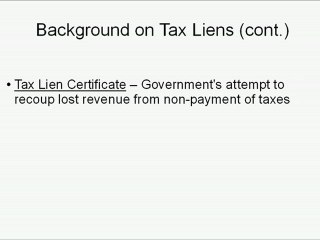 Tax Lien Investing - Part 1