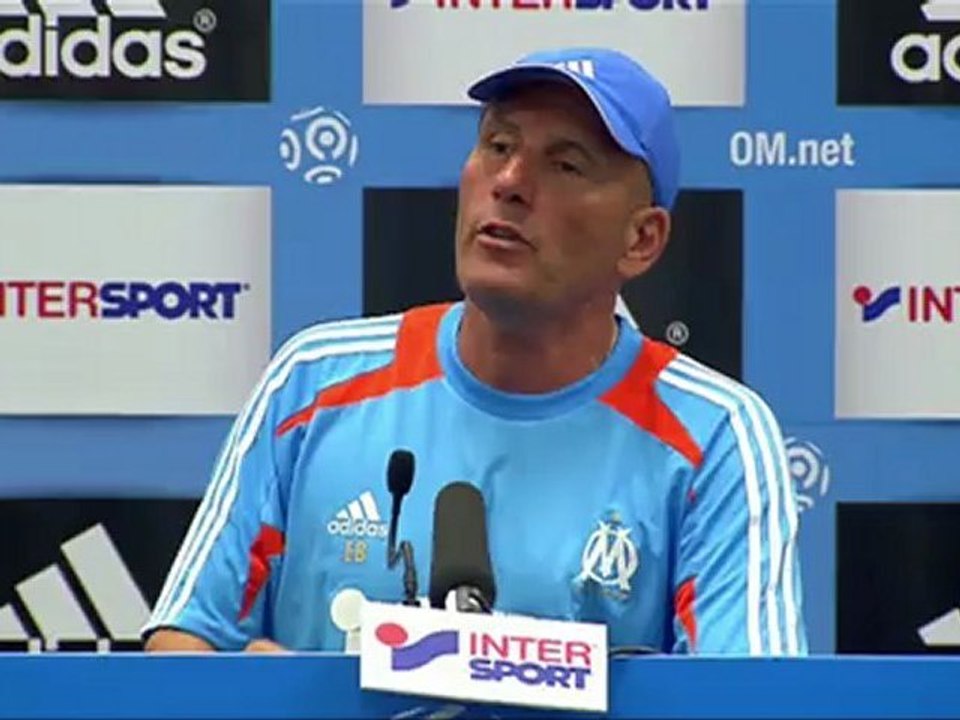 Conférence de presse Olympique de Marseille - FC Sochaux-Montbéliard : Elie BAUP (OM) - Eric HELY (FCSM) - saison 2012/2013