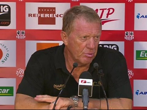 Conférence de presse AC Ajaccio - Paris Saint-Germain : Alex DUPONT (ACA) - Carlo ANCELOTTI (PSG) - saison 2012/2013