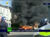 Video of cars on fire as riots rage in Birmingham, Liverpool