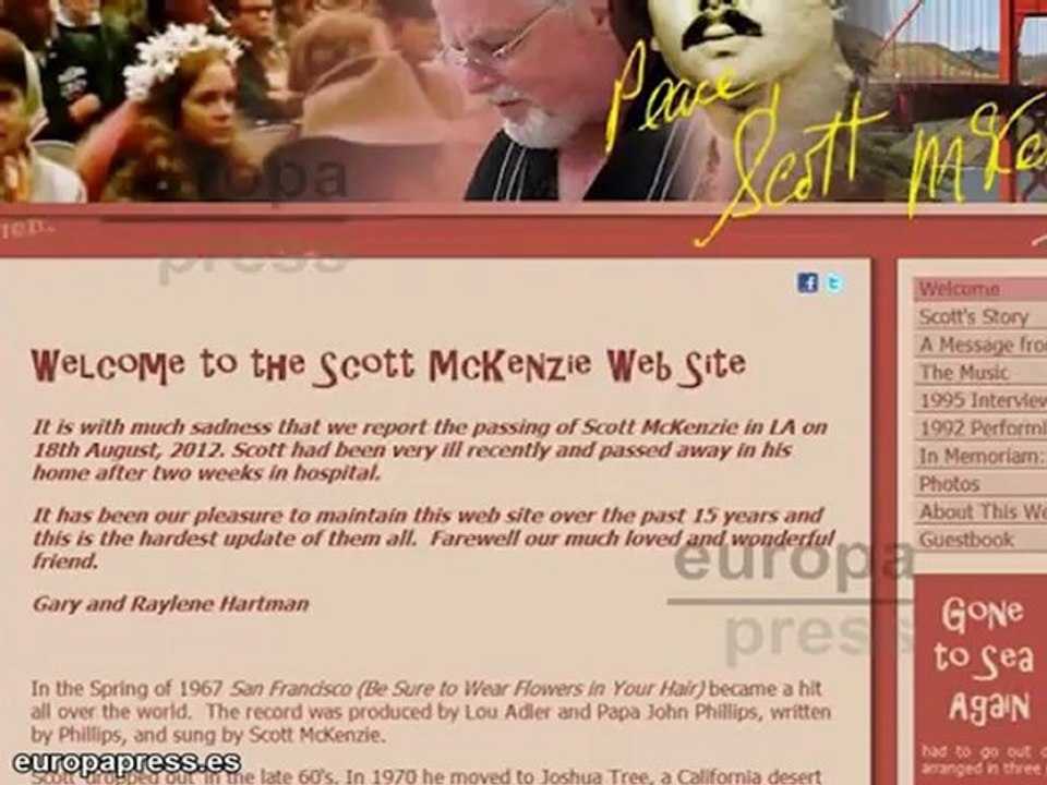 Fallece Scott McKenzie, intérprete de 'San Francisco'