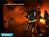 Spectaculaire incendie dans un camp rom de Saint-Denis