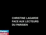 Lagarde avec lees lecteurs du Parisien