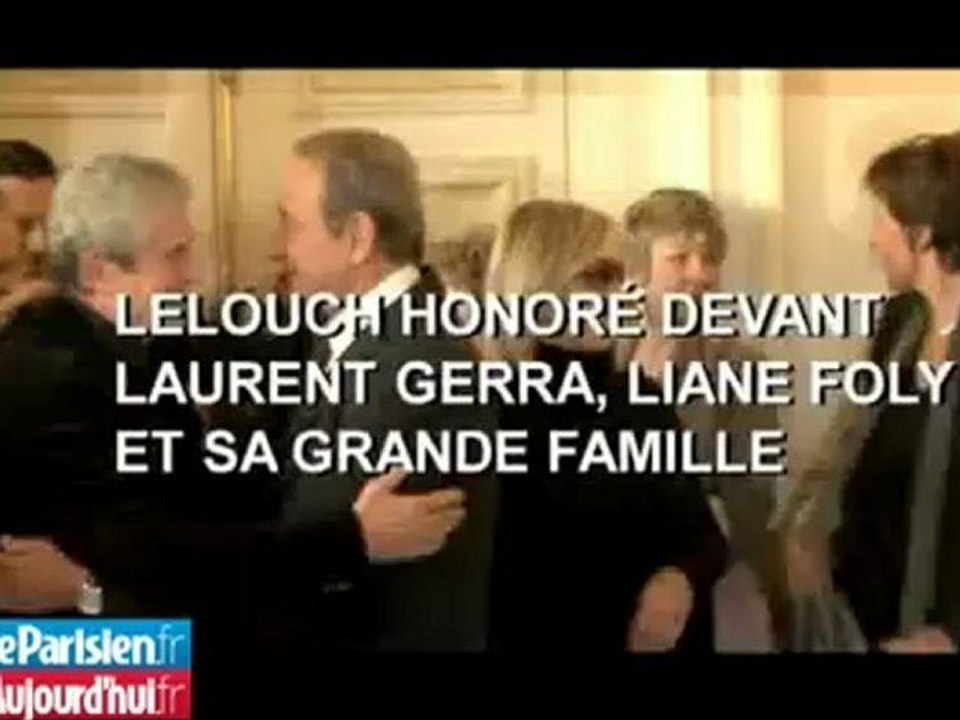 Claude Lelouch décoré devant Laurent Gerra et Liane Foly