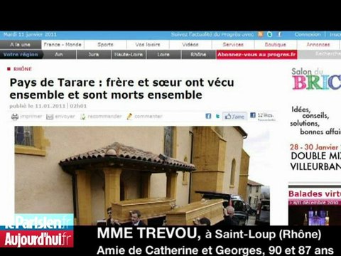 Frère et soeur, Georges et Catherine, 87 et 90 ans, meurent le même jour