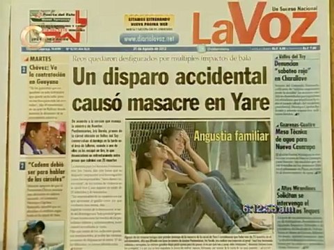 Titulares de Primera Página este 21 de Agosto