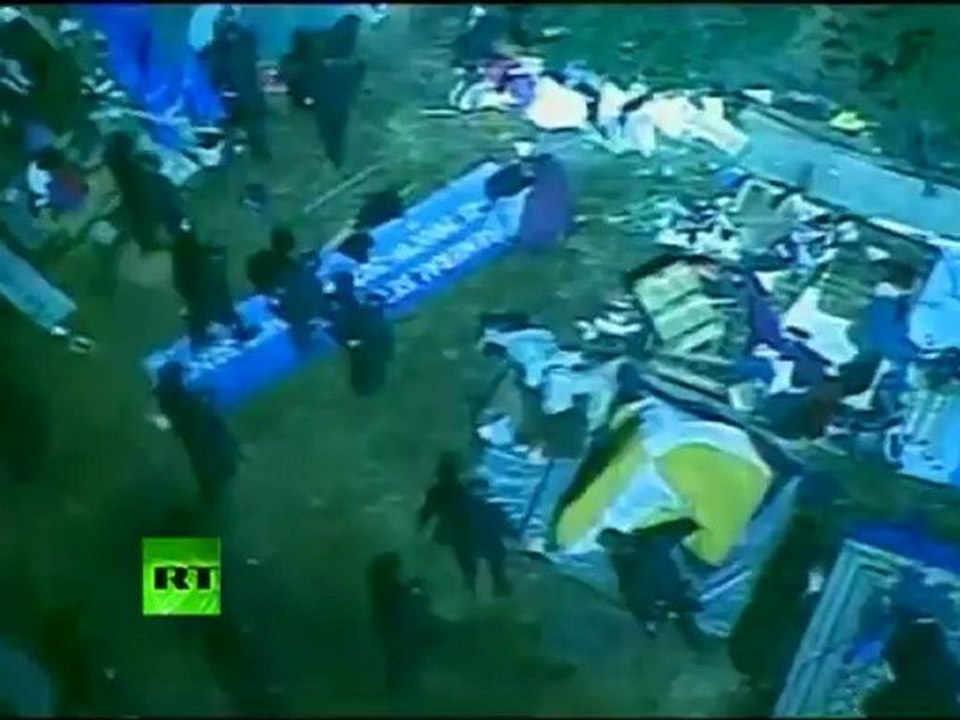 Occupy Oakland aerial video: Cop crackdown on protester tent camp