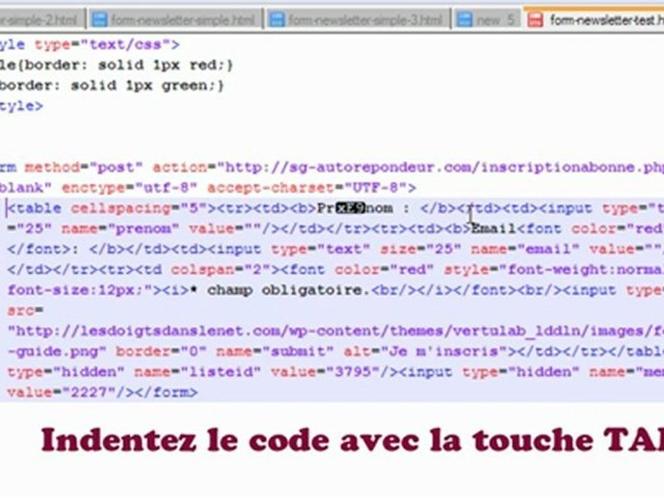 Tuto N°10: Un formulaire pour la newsletter (1/2)