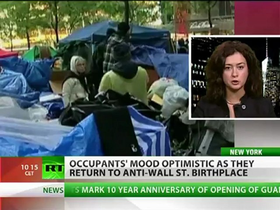 Re-Occupy Wall Street: Protesters back in Zuccotti Park