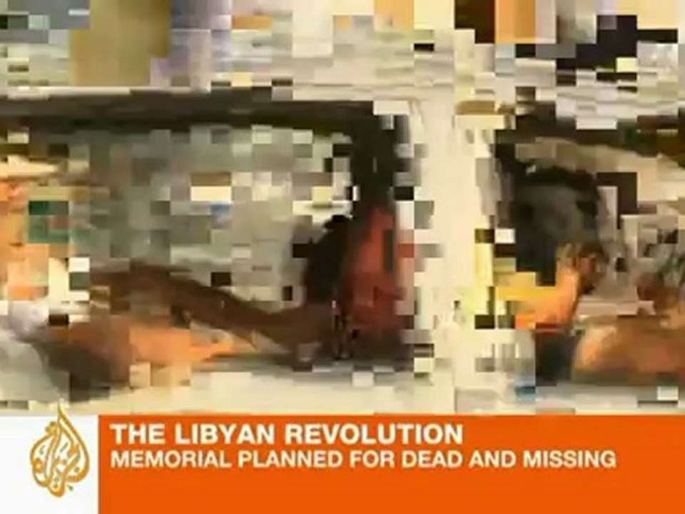 Libyan activists erect memorial wall