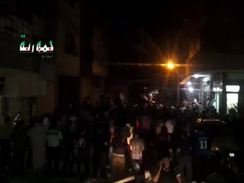 Syria فري برس ريف دمشق _ حمورية _ مظاهرة مسائية ثالث أيام العيد 21_8_2012_2