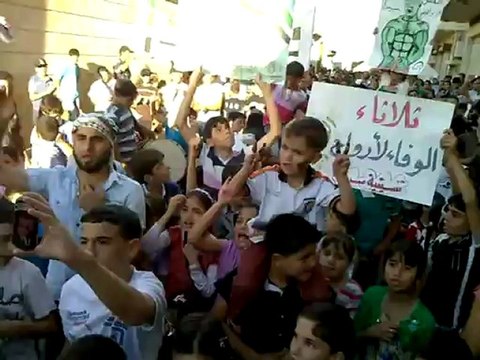 Syria فري برس ادلب سرمدا مظاهرة رائعة في ثالث ايام العيد 21-8-2012 ج3