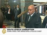 South African president fires two ministers
