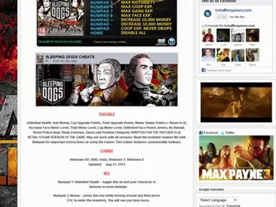 Sleeping dogs trainer/cheat/hack download