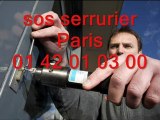 sos serrurier Paris 01 42 01 03 00 Serrure serrurerie 75