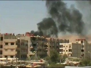 Syria فري برس  ريف دمشق  قذيفتان سقطتا في محيط مشفى ومدرسة في داريا 22-8-2012