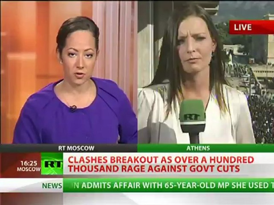 Athens Clashes LIVE: RT at Greece massive protest showdown