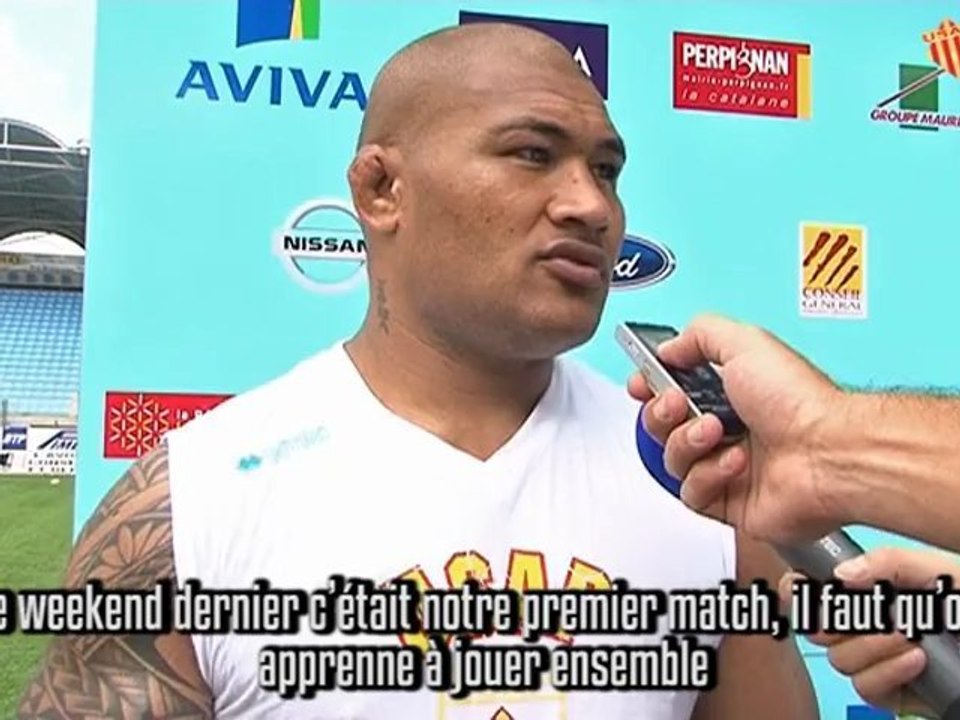 ITW avant UBB vs USAP - Marc Delpoux et Sona Taumalolo