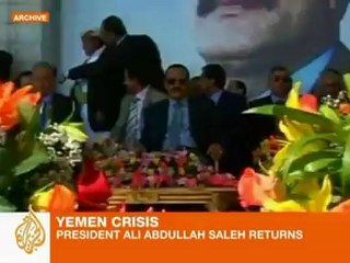 Yemen's Saleh calls for ceasefire on return