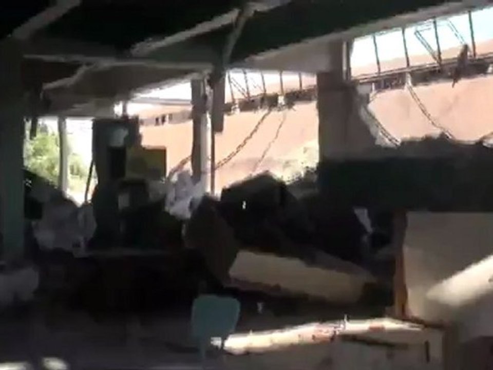 Syria فري برس  دمشق القصف الذي استهدف معمل بردى اليوم 23_8_2012 ج2