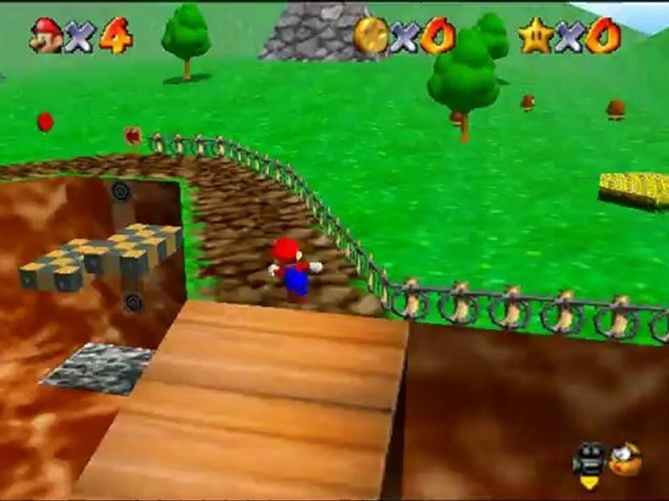 Super Mario 64 - Course 01: Bob-omb Battlefield - Star 01: Big Bob-omb On The Summit