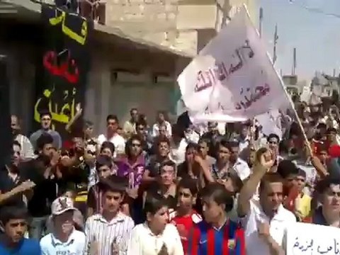 Syria فري برس إدلب كفرروما مظاهرة الأحرار في جمعة الوفاء لطرابلس الشام وداريا شعلة لن تنطفئ 31 8 2012 1