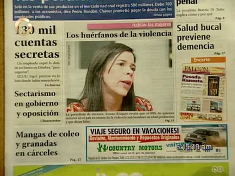 Titulares de primera página este 24 de Agosto