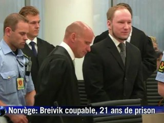 Norvège: Breivik condamné à la peine de prison maximale, 21 ans