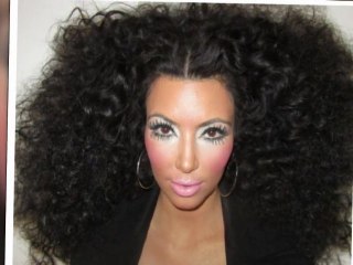 Kim Kardashian Does the Diana Ross Hair Do