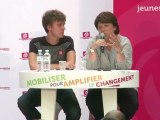 Rencontre Martine Aubry avec les Jeunes Socialistes au Universités d'été de La Rochelle