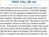 First Call GB Ltd provide tips for breakdowns on the hard shoulder