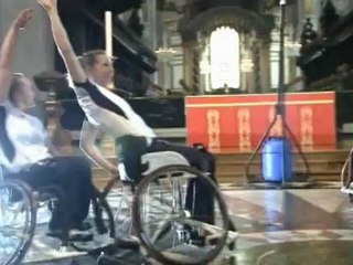 Wheelchair basketball inside St Paul's Cathedral