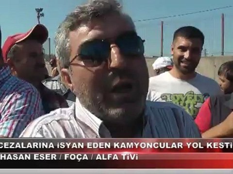 Kamyoncular Nemrut Liman Yolunu Kesti