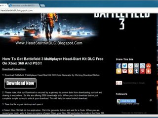 How to Get Battlefield 3 Multiplayer Head-Start Kit DLC Free