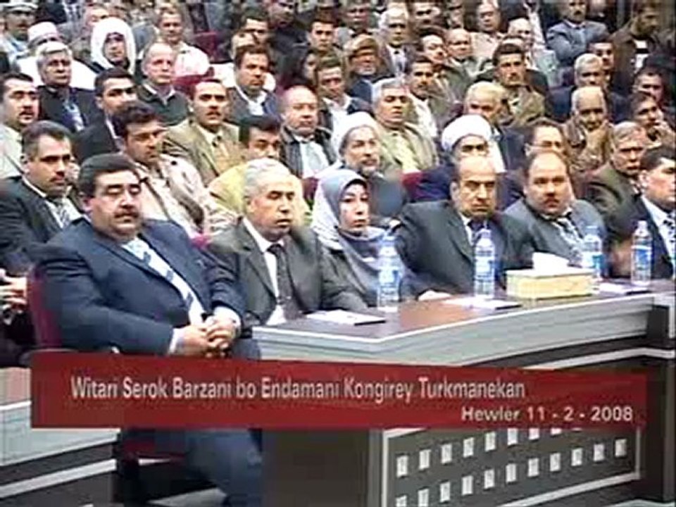 Serok Barzanî li gel Endamên Kongreya Turkmenan 11.02.2008 Hewlêr