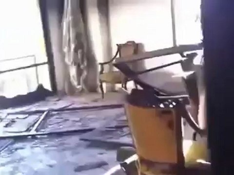 Syria فري برس دير الزور احتراق منزل بالكامل جراء القصف بدير الزور 26 8 2012