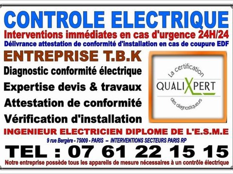 COUPURE EDF - ELECTRICIEN 0761221515 ATTESTATION DE CONFORMITE ELECTRIQUE PARIS