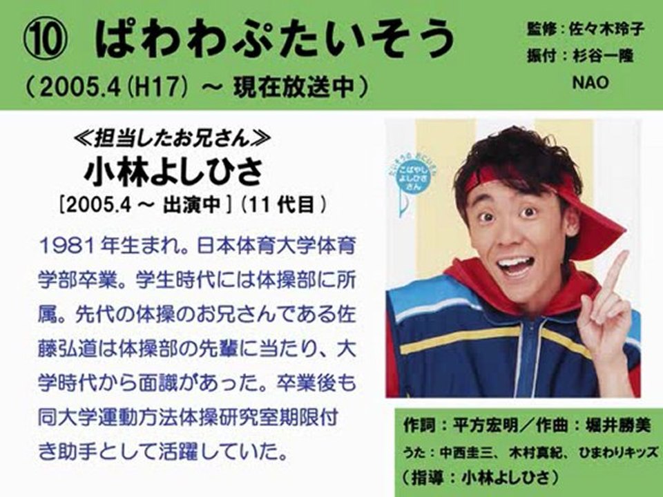 おかあさんといっしょ・歴代の体操のお兄さん＆お姉さん