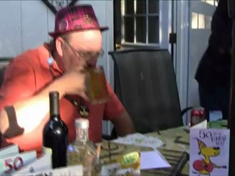 Happy 50th Birthday Lance: Lance opening Gifts