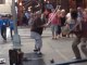 Crutch Fight in Times Square