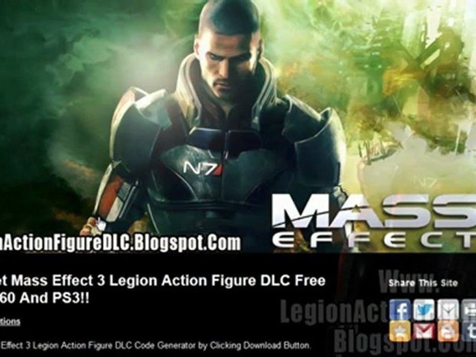 Mass Effect 3 Legion Action Figure DLC Codes Free Giveaway