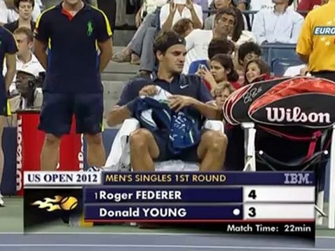 Tennis. 2012.08.27. US Open 2012. 1st round. Roger Federer (SUI) - Donald Young (USA) 111